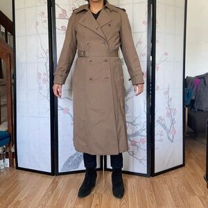 London Fog Double Breasted Trench Coat With Removable Warm Liner